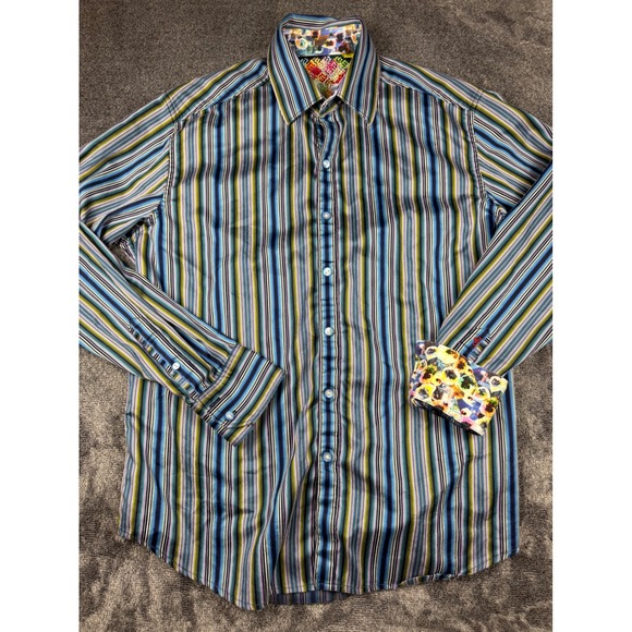 Robert Graham Other - Robert Graham Classic Fit Mens Striped Button Down Shirt Blue Green Purple Mediu